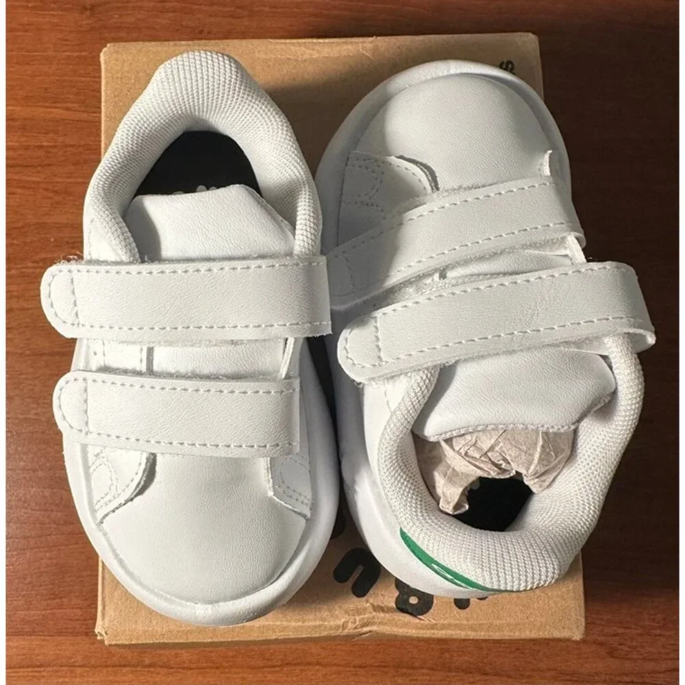 Adidas Advantage CF I Infant Sneakers White Green ID5286 Kids Size 5K